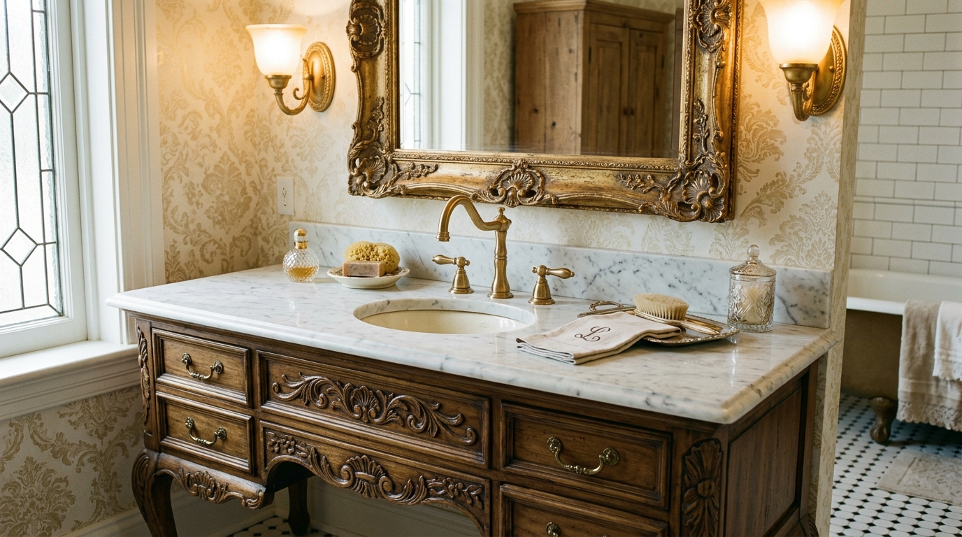 Try a floating vanity for visual space